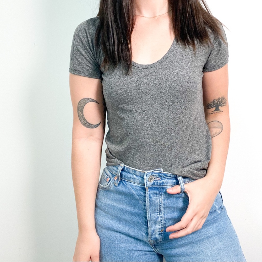 Wilfred Gray Classic V Neck Tee Shirt
